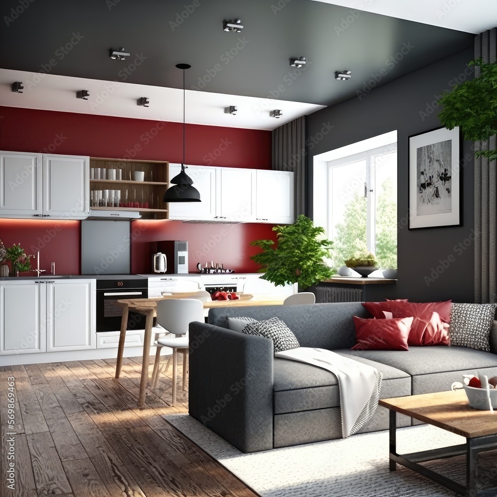 Interior of modern living room. generative Ai Interior of modern living room. generative Ai