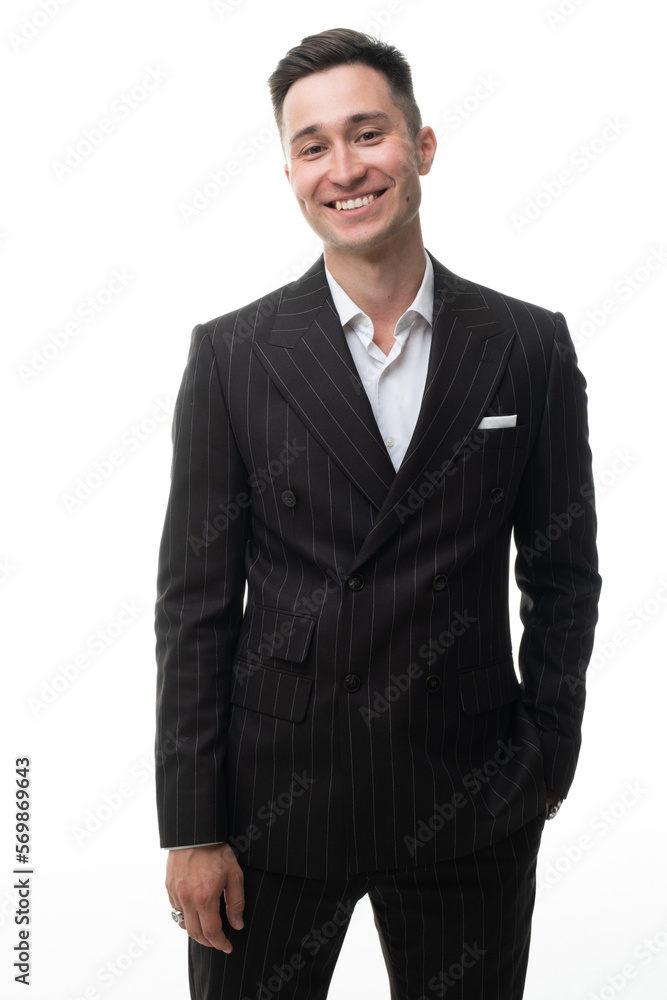 Happy handsome businessman. Isolated over white background Happy handsome businessman. Isolated over white background