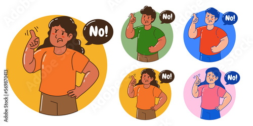 people says no and shows a gesture of disapproval
