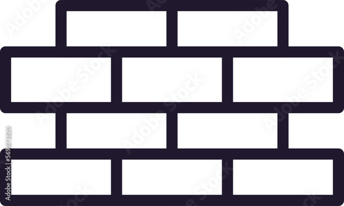 Single line icon of brick on isolated white background. High quality editable stroke for mobile apps, web design, websites, online shops etc.