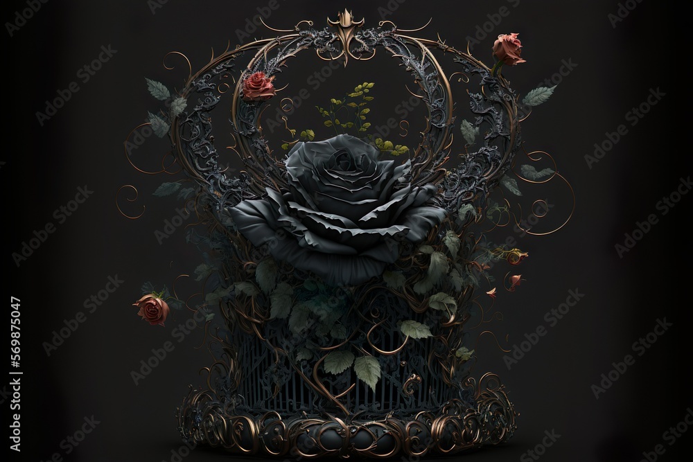 Fototapeta premium A Beautiful Black Rose Design
