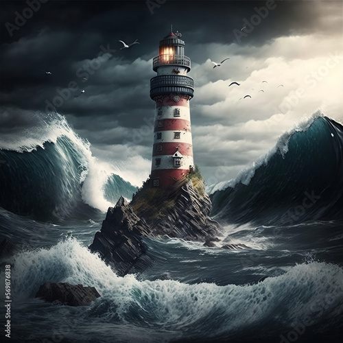 Lighthouse in the Ocean