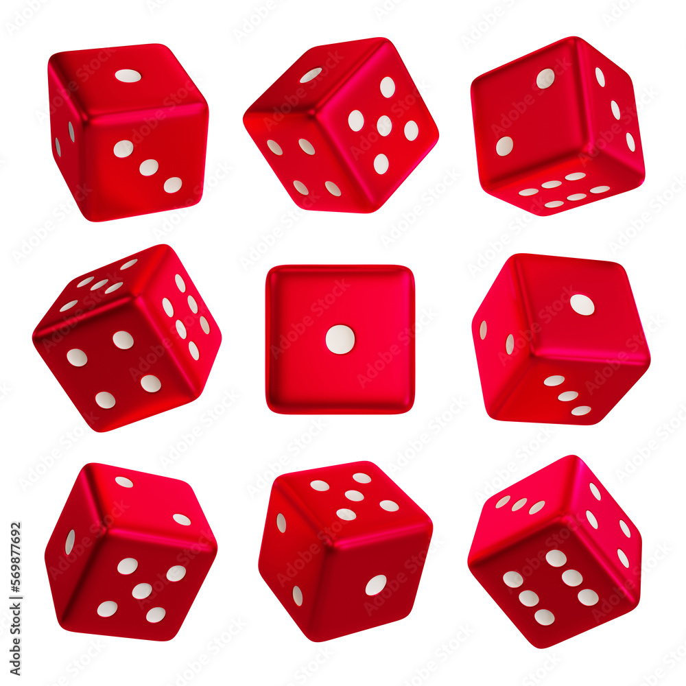 set of red dice game png 3d illustration Stock Illustration Adobe Stock