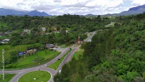 The road connect the coast to the countryside and is full of old structures.The road connect the cities of curitiba, morretes and antonina, and it is called a estrada da graciosa photo