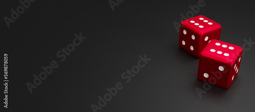 red dice on black background wallpaper 3d illustration