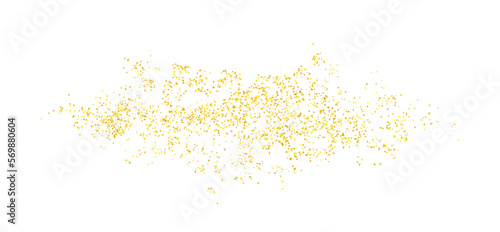 Background plume golden abstract grainy texture, crumbs for background or backdrop. Gold dust. Sand particles grain. Pieces abstract. plume. Jewelry, carefully placed by hand. Jewel confetti. Vector