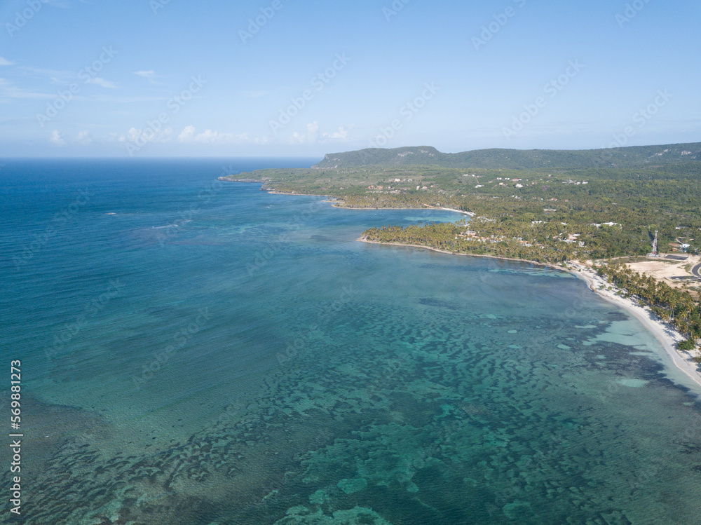 Tropical beach in the Dominican Republic caribbean sea