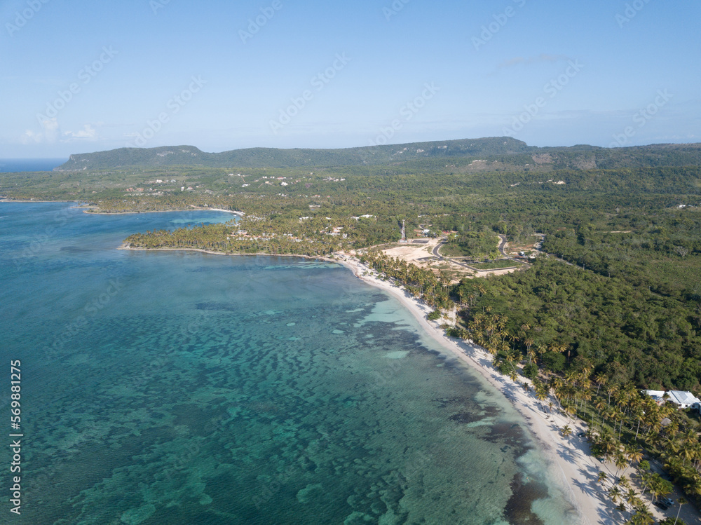 Tropical beach in the Dominican Republic caribbean sea