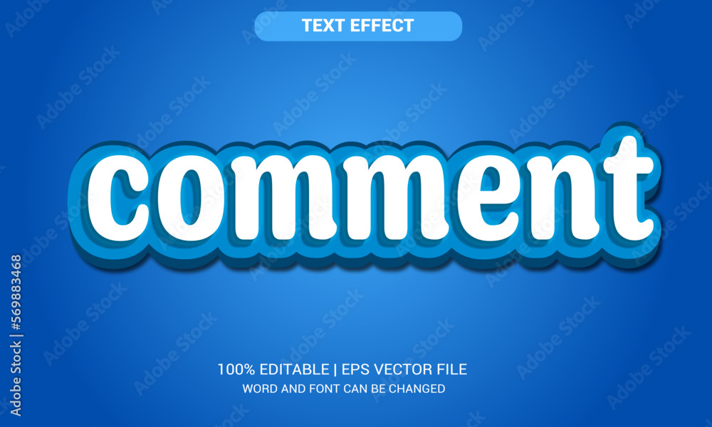 Comment 3d text effect, typography design