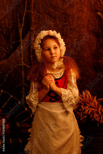 a girl in the image of Cinderella, shot in the studio in daylight