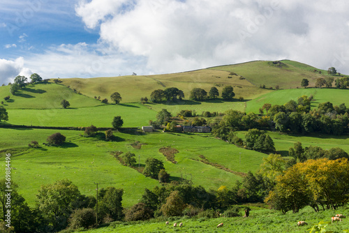 The mountain Gyrn Moelfre and scenic landscape part of the Berwyn Range in the Tanat Valley near to Llansilin in Powys North Wales