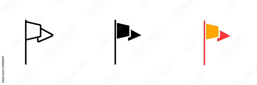 Flag. Red flag, achievement, destination, strategy, target, career path, targeting, achieve. Vector set icon in line, black and colorful styles isolated on white background Flag. Red flag, achievement, destination, strategy, target, career path, targeting, achieve. Vector set icon in line, black and colorful styles isolated on white background
