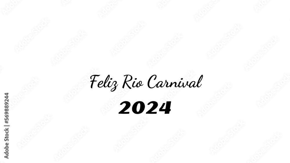 Obraz premium Feliz Rio Carnival wish typography with transparent background