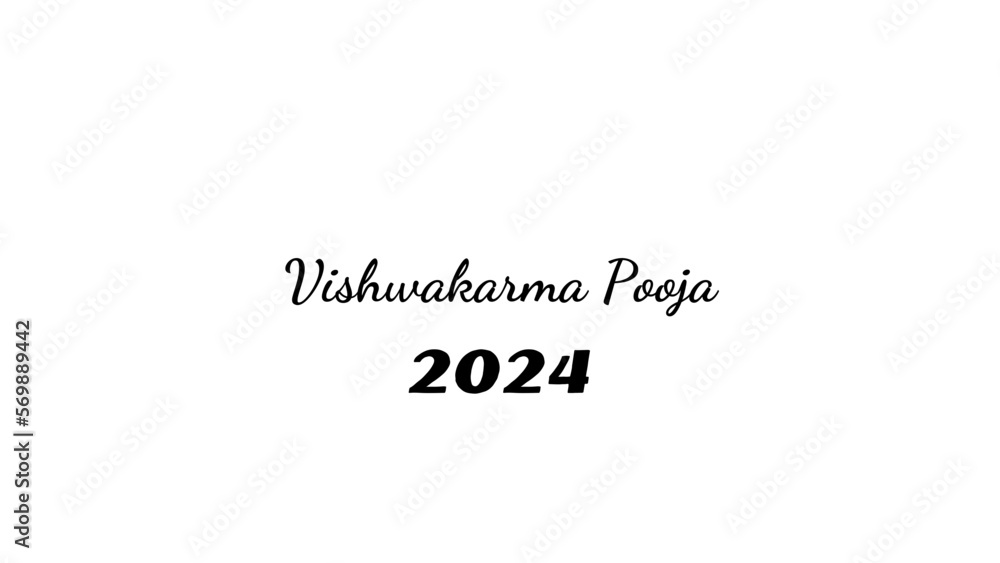 Vishwakarma Pooja wish typography with transparent background
