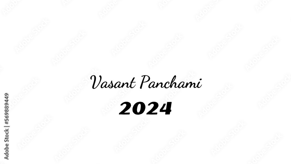 Vasant Panchami wish typography with transparent background