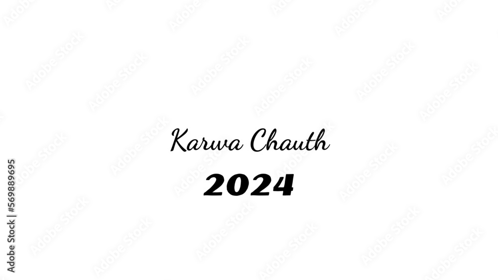 Karwa Chauth wish typography with transparent background