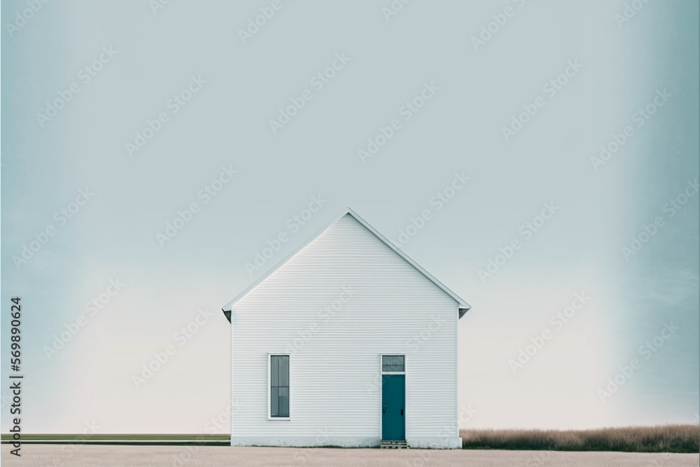 photograph of american midwest architecture . Generative Ai