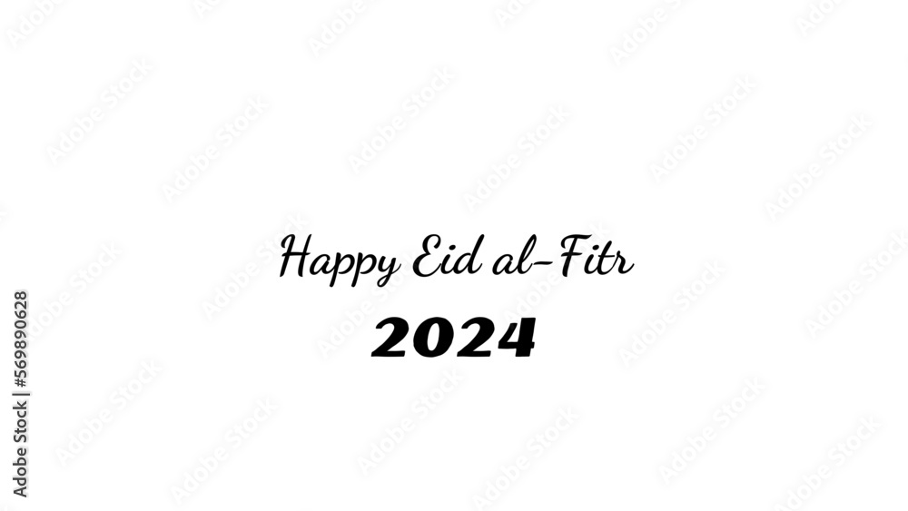 Happy Eid al-Fitr wish typography with transparent background Happy Eid al-Fitr wish typography with transparent background