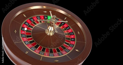 Roulette wheel spinning final moments photo