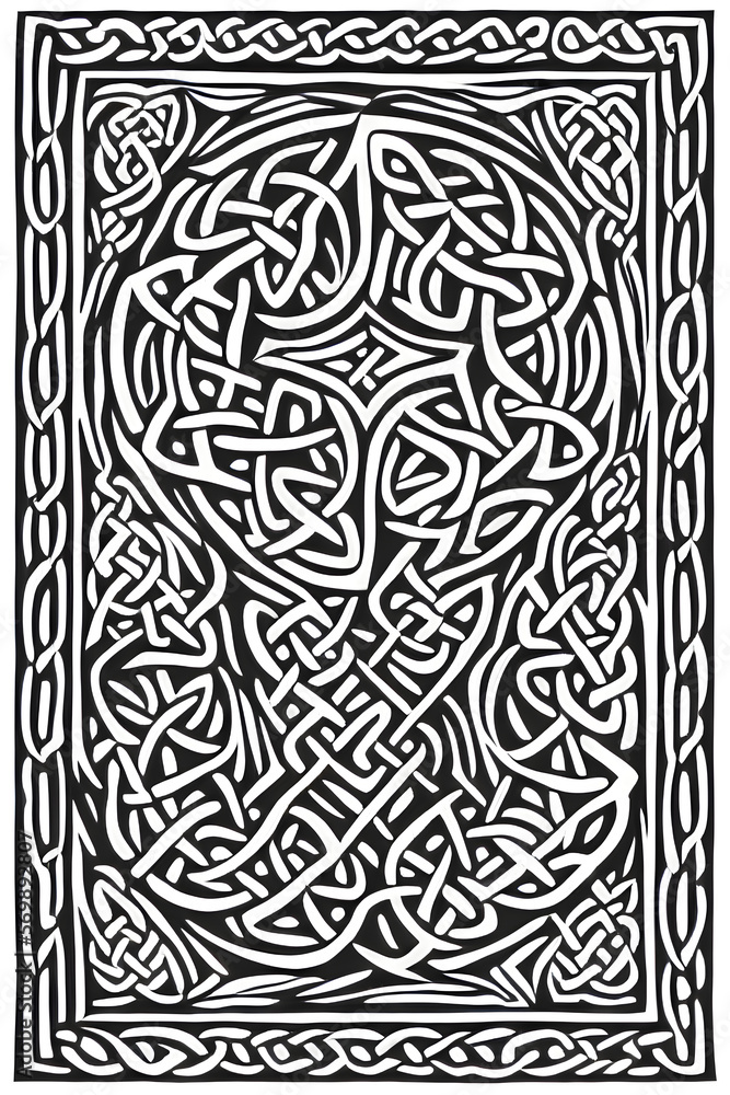 Norse mythology motif tattoo design. Generative AI