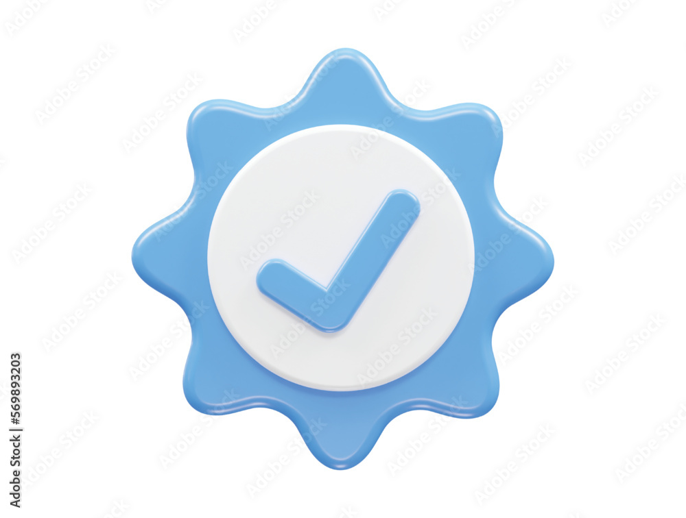 Verified icon 3d rendering vector illustration Verified icon 3d rendering vector illustration