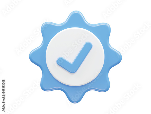 Verified icon 3d rendering vector illustration 