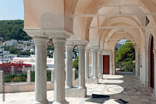 Wallpaper Mural Columns and arches on the courtyard of the Byzantine Church of Agia Triada in Lefkes on Paros Island, Cyclades, Greece Torontodigital.ca