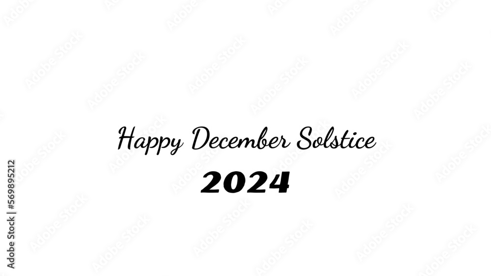 Happy December Solstice wish typography with transparent background Happy December Solstice wish typography with transparent background