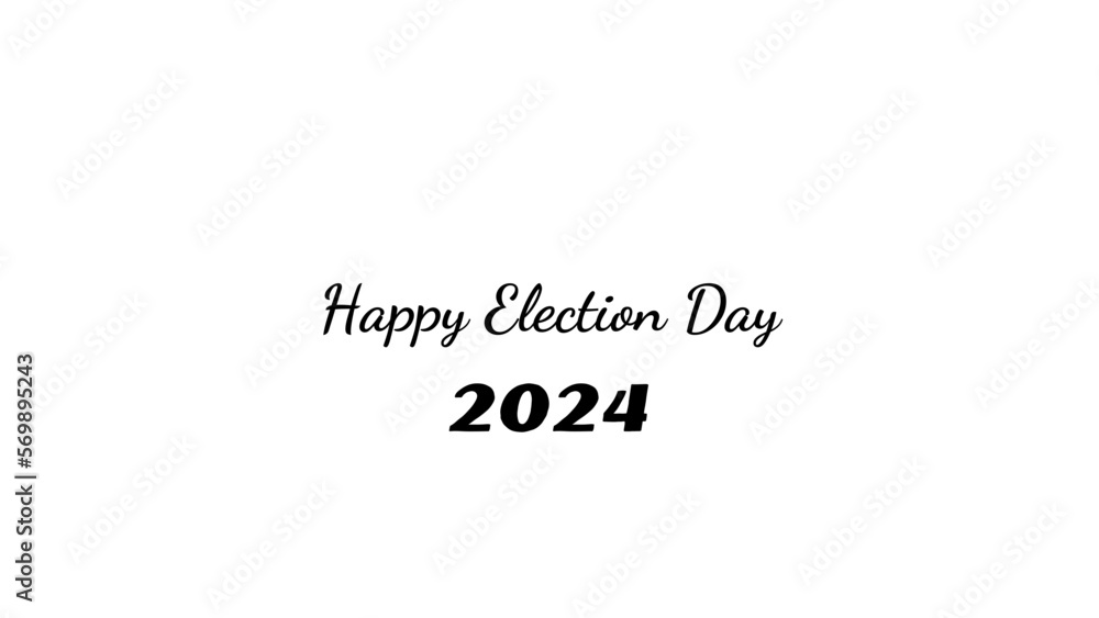 Happy Election Day wish typography with transparent background