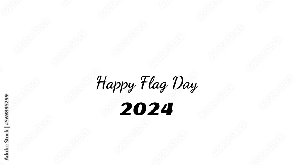 Happy Flag Day wish typography with transparent background