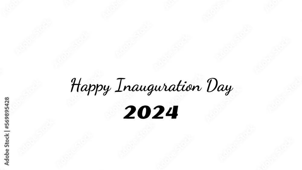 Happy Inauguration Day wish typography with transparent background