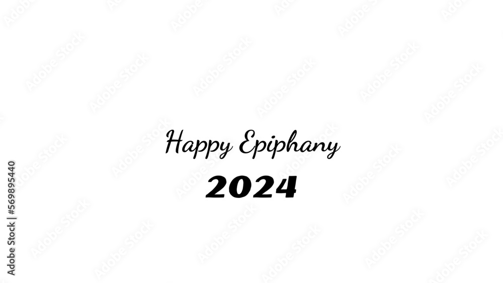 Happy Epiphany wish typography with transparent background