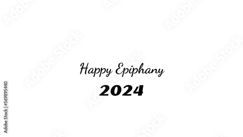 Happy Epiphany wish typography with transparent background