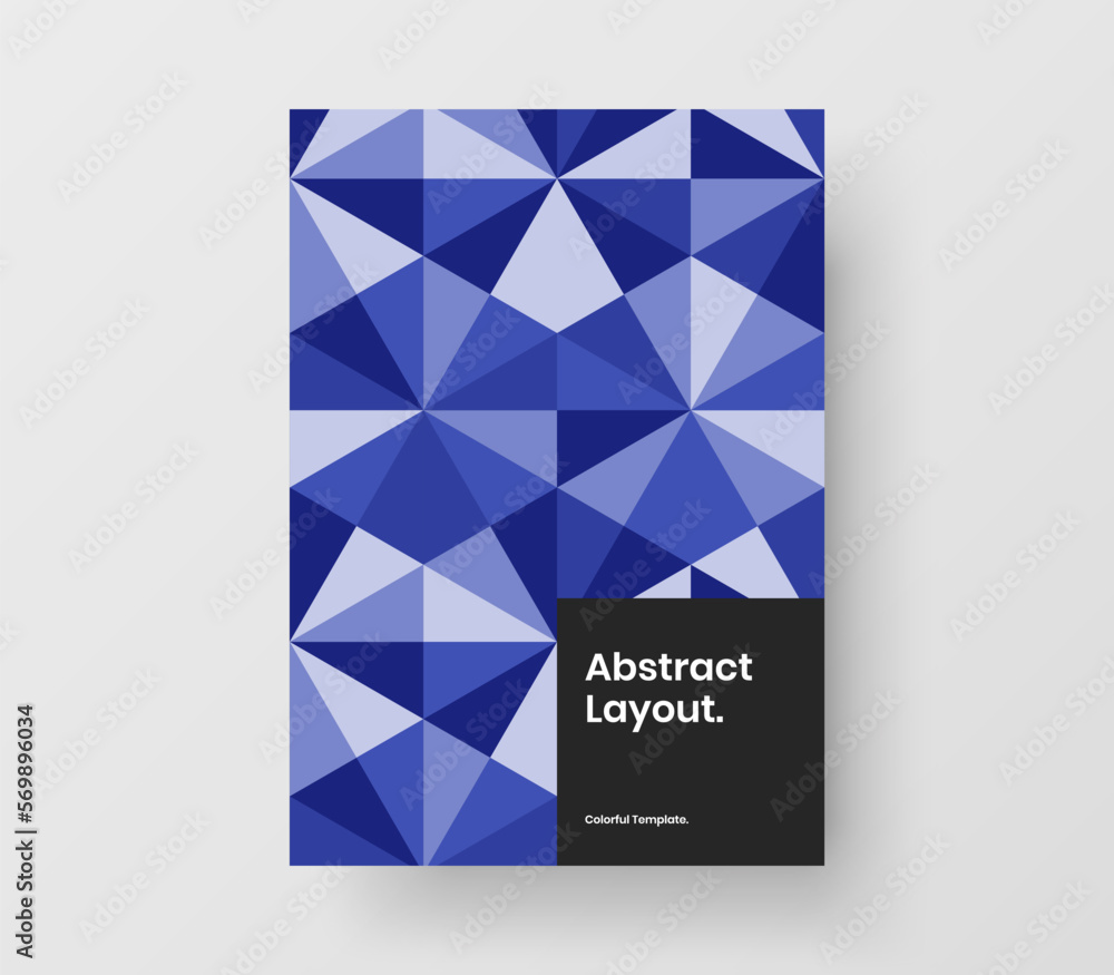 Vivid poster vector design template. Isolated mosaic shapes corporate identity concept.
