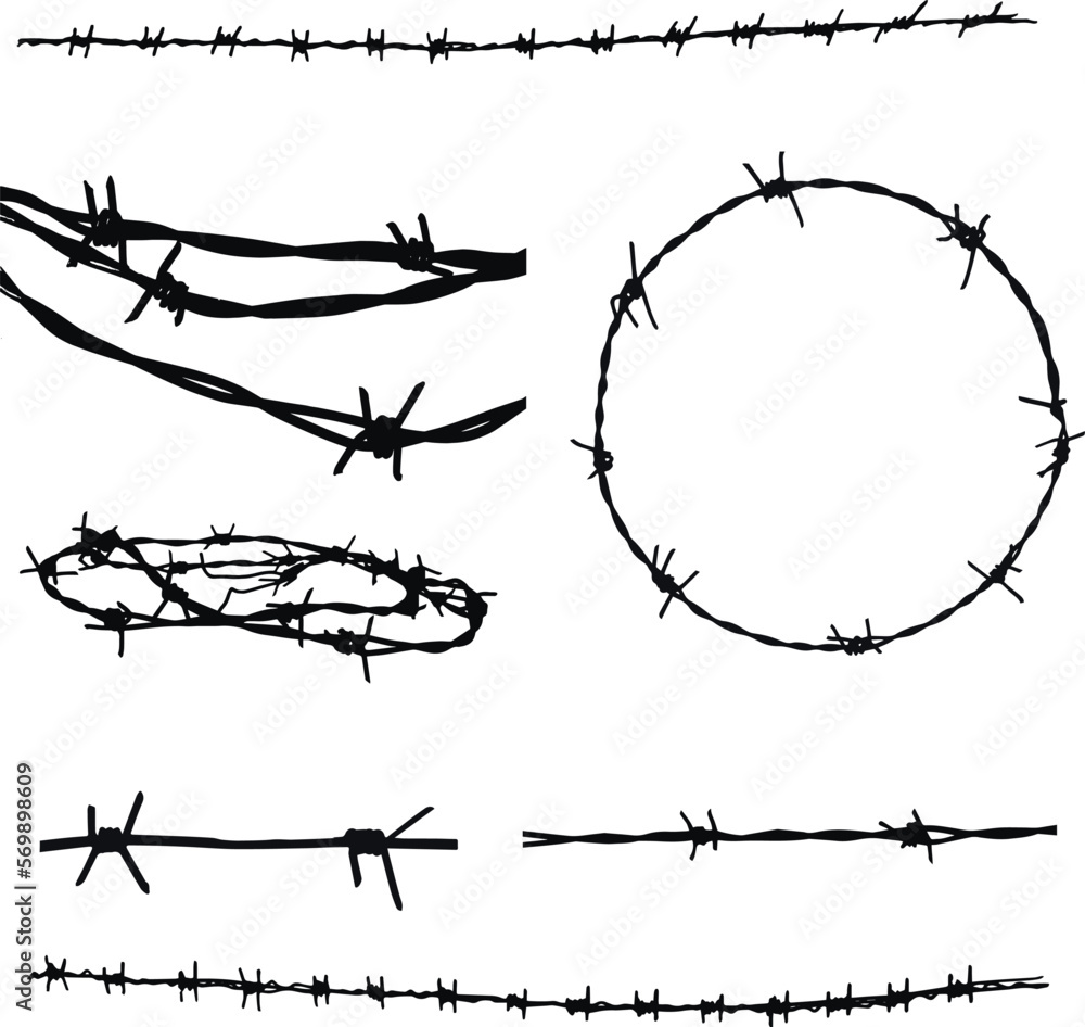 Barbed wire silhouette, SVG Vector Barbed wire silhouette, SVG Vector