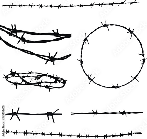 Barbed wire silhouette, SVG Vector