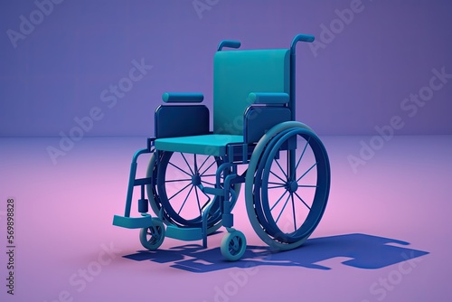 wheelchair on blue, ai generated