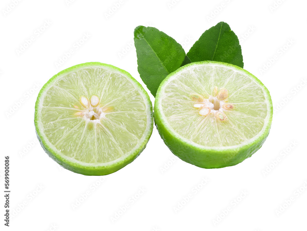 Limes with slices isolated transparent png