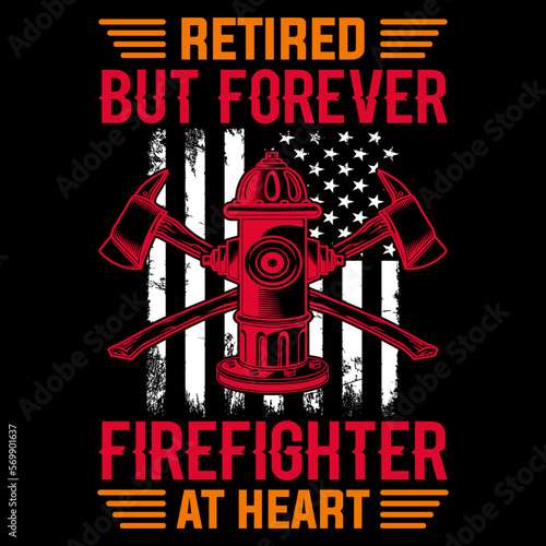 Firefighter T-shirt design Vector