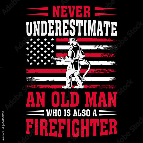 Firefighter T-shirt design Vector