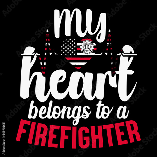 Firefighter T-shirt design Vector