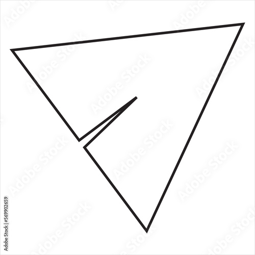 Vector, Image of telegram icon, Black and white color, on a transparent background