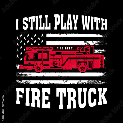 Firefighter T-shirt design Vector