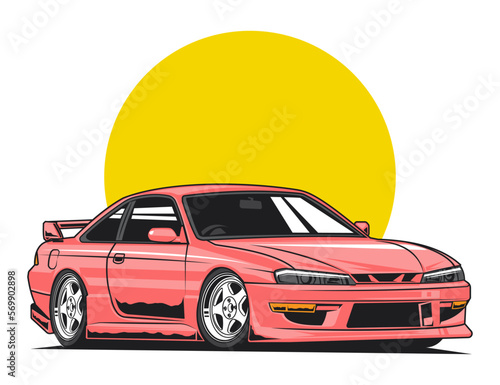 japan city car modification vector illustration design graphic