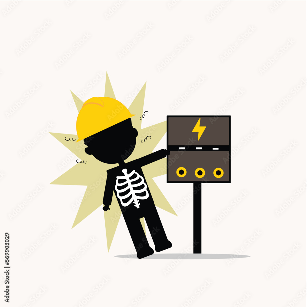 Construction Accident vector , injury work place illustration