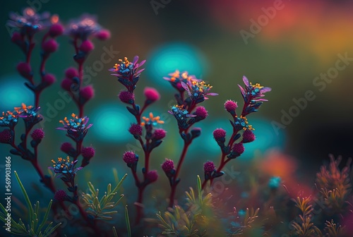 close up cute little wild flowers , Generative Ai   © QuietWord