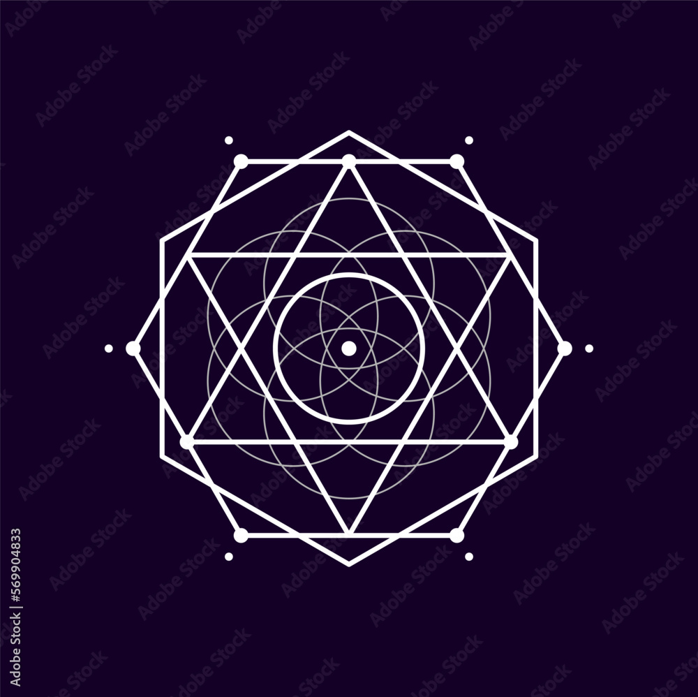 Fototapeta premium Geometric magic shape isolated alchemy sacred sign