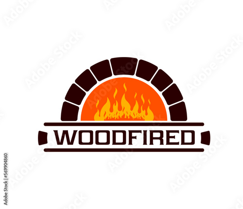 Fireplace, firewood chimney, pizzeria oven icon