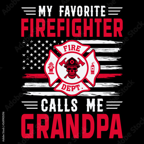 Firefighter T-shirt design Vector