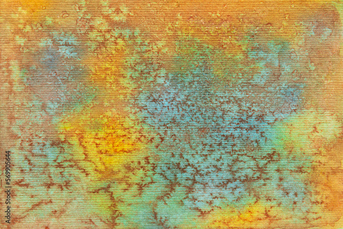 Abstract texture of watercolor painting on paper. Texture made by salt.